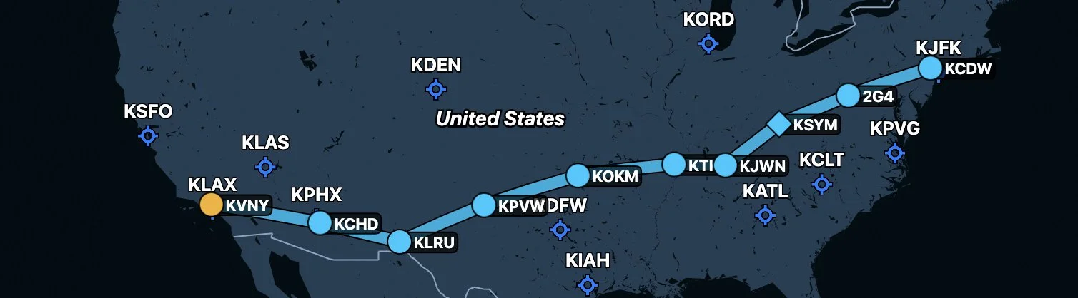 Aircraft ferry route map